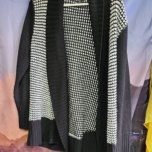 Chic Black and White Women's Cardigan